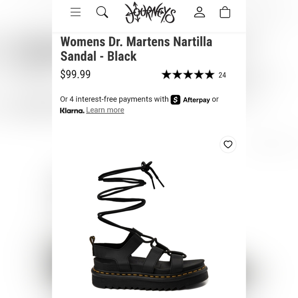 NEW Dr Martens Nartilla Gladiator Sandals Womens Platform Leather Black Sz 6 - Picture 6 of 13